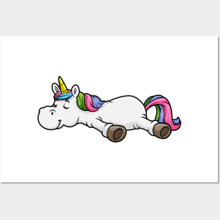 Tired unicorn is sleeping Posters and Art